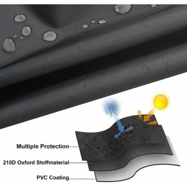 Puutarhakalusteiden cover 200x160x70cm ulkokäyttöön vedenpitävä tuulenpitävä pölytiivis Oxford kangasmustat huonekalujen päälliset lukolla