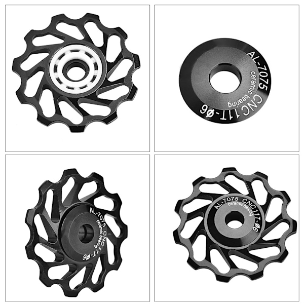 Mountainbike keramisk baghjulsafleder guidehjul leje spændingshjul 2 stk. til salg (sort 11T)