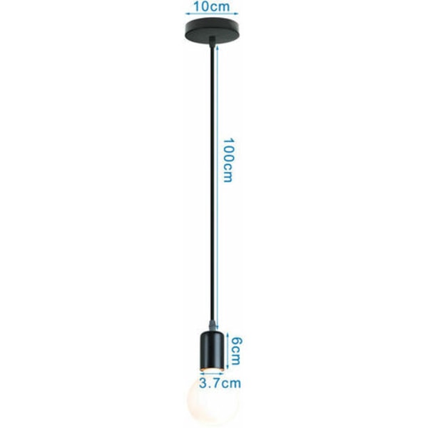 Set med 2 Pendellampa E27 Edison Socket Retro Taklampa 1 Head DIY Takbelysningshållare Lamphållare Kitc