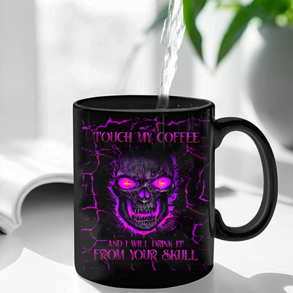 Rolig kaffemugg for beröring Mitt kaffe Jeg kommer att dricka det Dödskalle 11 oz keramisk tekopp for män Kvinnor Halloween-julfödelsedagspresent null - 1