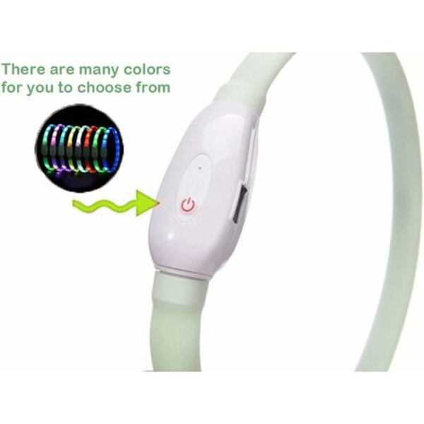 GazyyShop- LED-sikkerhetshalsbånd til hunde, USB-oppladbart, ett halsbånd, flere farger, justerbar lengde, liten, middels og stor do