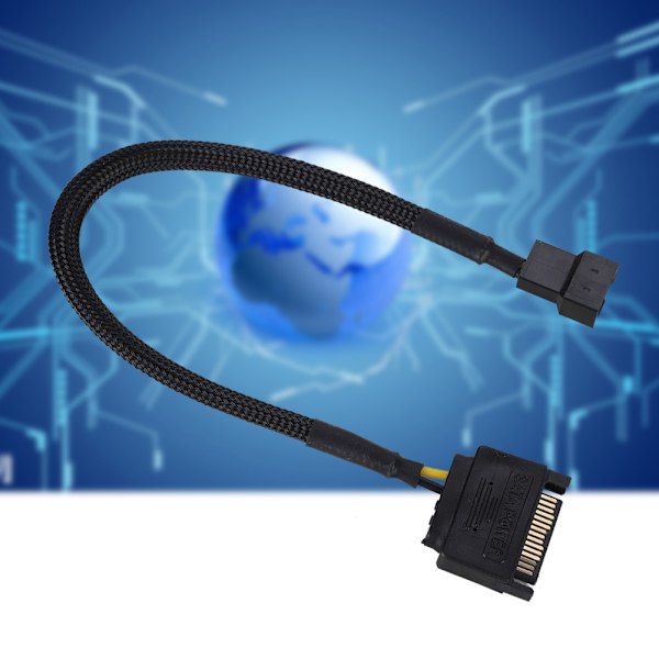 5-pakkauksen SATA 15-nastainen 4-nastaiseen jäähdytystuulettimen virta-adapterikaapeli - 22AWG-kaapeli