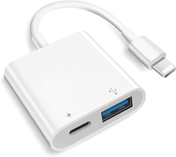 Lightning til USB 3.0 OTG-adapter for iPhone, iPad, USB-kameraadapter med hurtiglading