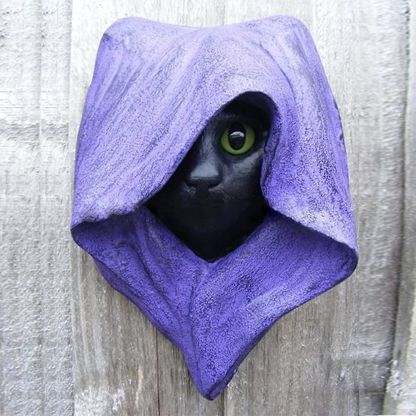 Mystisk Cat Sculpture Resin Craft Pendant (lilla),