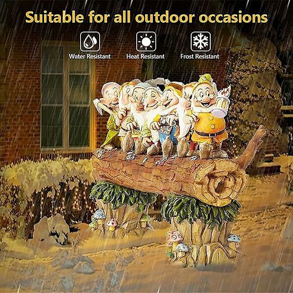 Tegneserie Seven Dwarfs Gnome Have Ornament Resin Ornament Papemballage