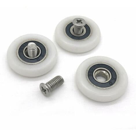 Sett med 8 erstatningshjul for dusjdører med 23 mm diameter
