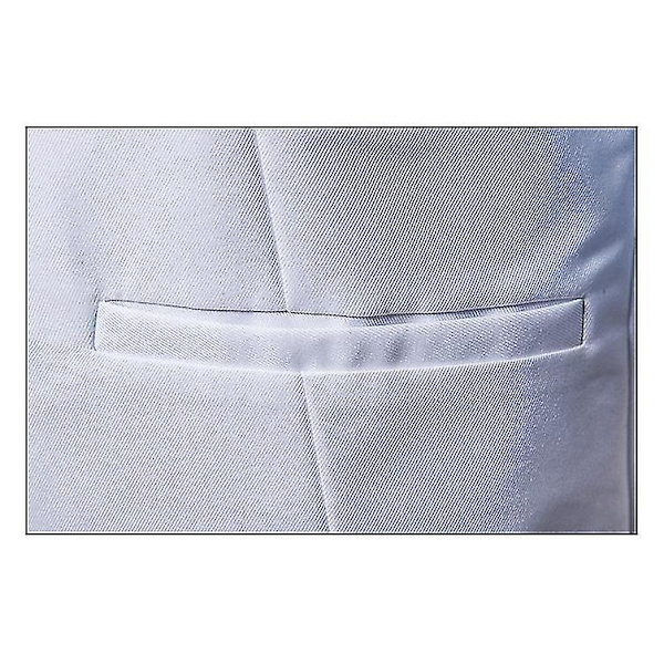 Män Lapel Suit Väst Casual Snygg enfärgad väst XL White