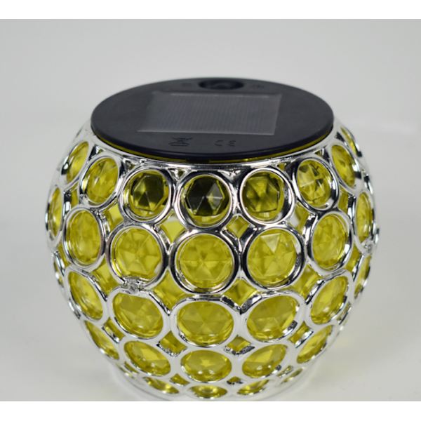 Solar Hollow Pendellampa för hängande boll, liten LED-ljuskrona utomhus, trädgårdslampa utomhus (gul),