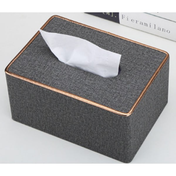 Luksus lys grå linned tissue box stor 25*14*9,5,