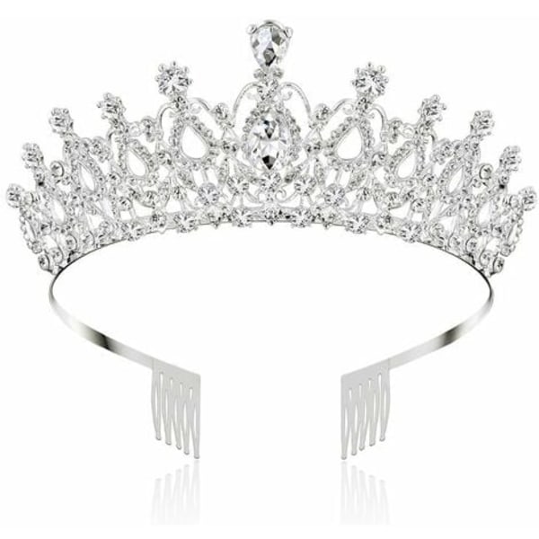 Kristall Tiara krona med strass kam för bröllop bröllop Princess Party Birthday Crown