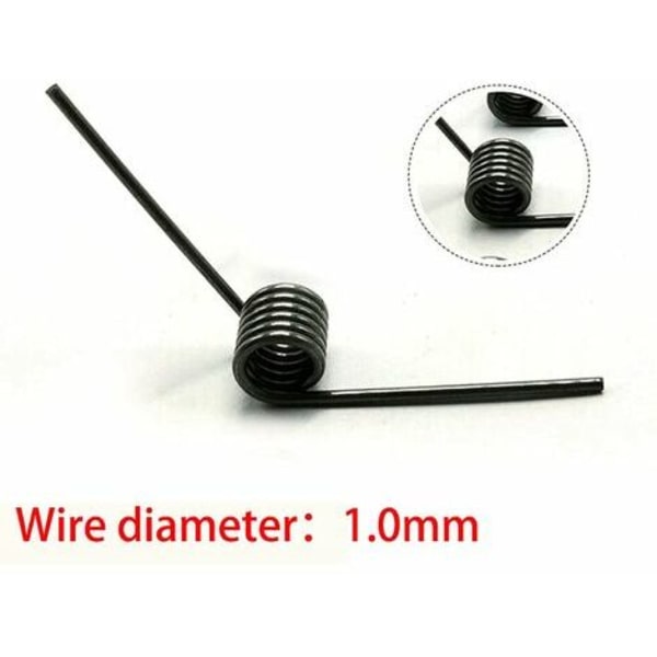 10 stk V-fjeder 1,0 mm tråddiameter torsionsfjeder udvendig diameter 5-12 mm 180/120/90/60 grader torsionsfjeder（1,0x8,5 mm -