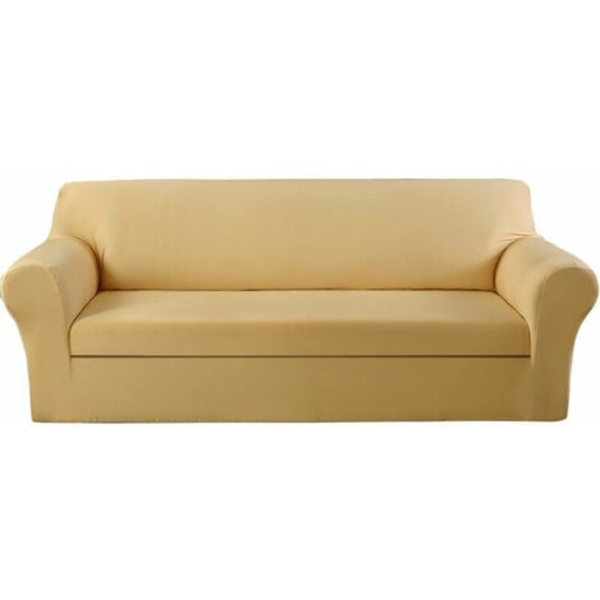 Sofabetræk Ultra Soft Stretch Møbelbeskytterbetræk (4 personers Khaki)
