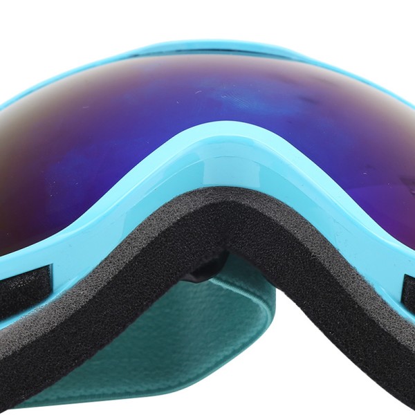 Barneskibriller utendørs sfæriske dobbeltlagsbriller vindtette og antidugg fjellklatringsbriller synlige snøbriller blå