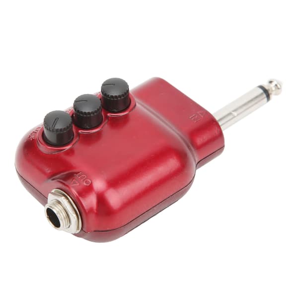 Mini Gitar Preamp 6,35 mm Plugg for Akustiske Gitarer Rødt Instrumenttilbehør