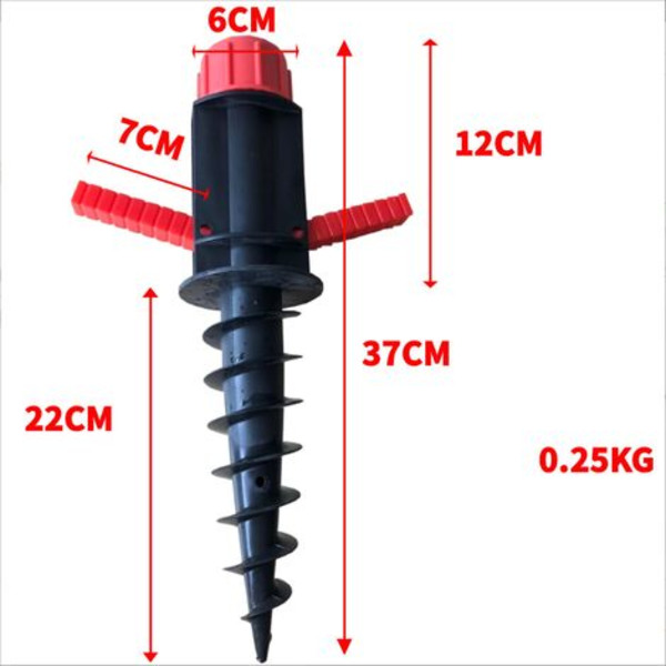 Strandparasolstativ, Propeller strandparasolstativ, strandparaplyfod (sort 1 STK)