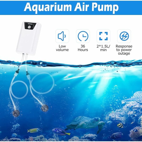 3W litiumbatteri dubbelhåls syrepump akvarium akvarium litiumbatteri syrepump AC och DC fiskeutrustning