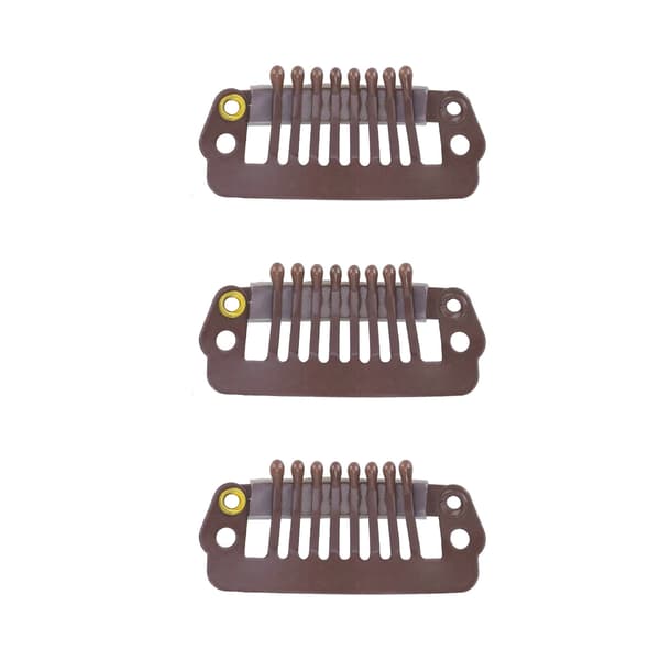 50 stk. 8 tips 8 tenner Snap Hårklemmer Rustfritt stål Gummigrep Hårextensions Parykker Brun
