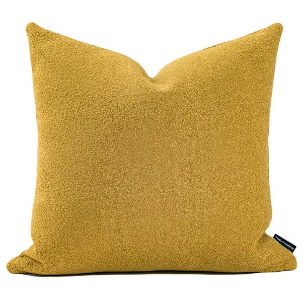 Soffkudde i bomullslinne, enfärgad, linnekudde, ryggstöd, örngott för hemvistelse, 45*45cm, gul,