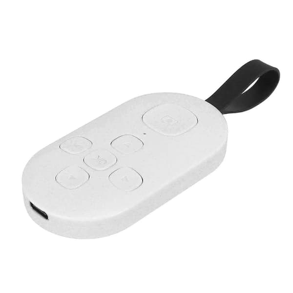Hvit Bluetooth-fjernkontroll - Oppladbar Selfie-utløser og Sidevender for Smarttelefoner