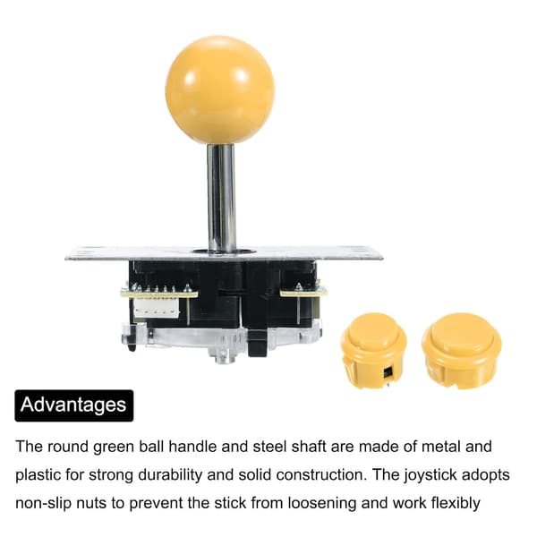 PC Joystick DIY Kit Arcade Spildele Knap ABS 5 Pin til Klassisk Gul - Gul[ht] Yellow