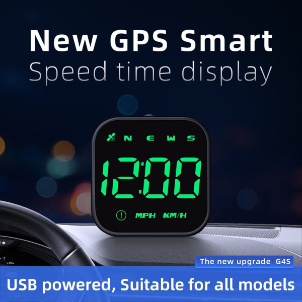 Digital GPS Hastighetsmätare Bil Head Up Display GRÖNT LJUS