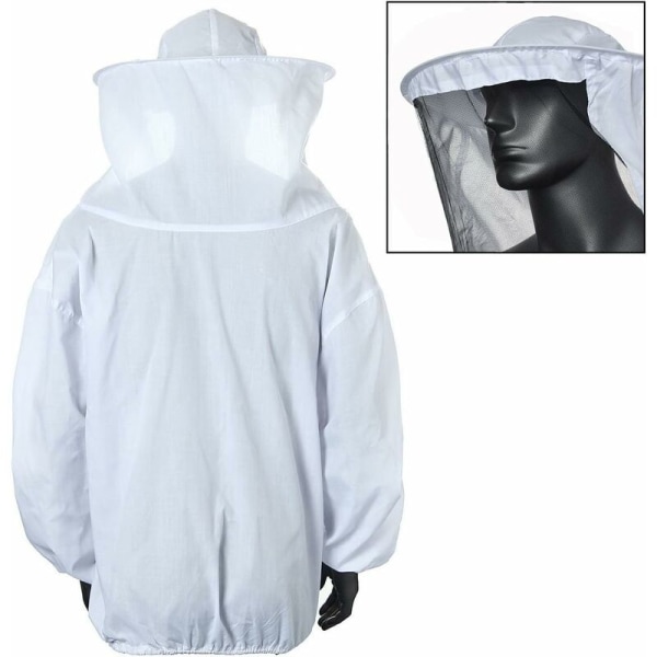 Et komplett sett med hvite pustende anti-bi-klær bee-spesialklær anti-bi-hatt birøkterverktøy