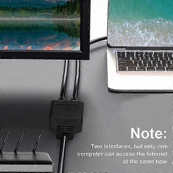 LAN Ethernet-kabeladapter 1 til 2-ports splitterstik til netværkskabler