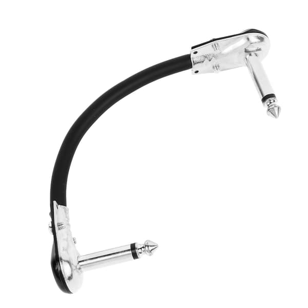 Gitar Effektkabel PVC Anti Støy Bærbar Gitarpedal Patch Cord Flat Hode Sølv 15cm 5.9in