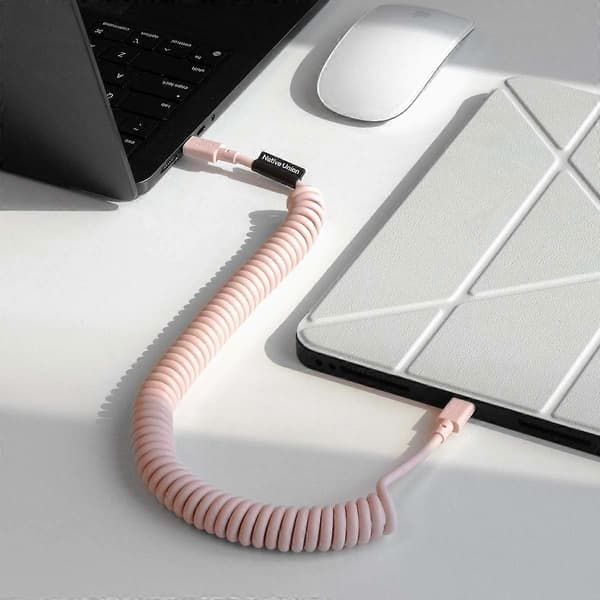 USB-C–USB-C-kaapeli 60W kierretty 2,4m POP-sarja pikalataus Pink