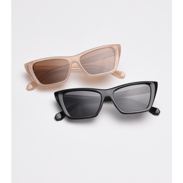 Cat eye-solbriller Europæisk og amerikansk mode polariserede solbriller til kvinder i retrostil herresolbriller (mælk te-te-stykke C5)