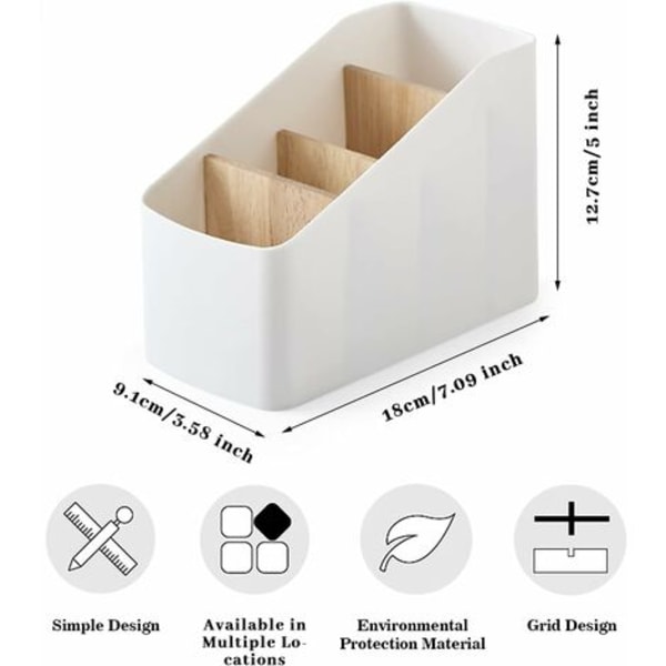 Lokero kaukosäätimen organizer, irrotettava pöytäsäilytyslaatikko, kaukosäätimen pidike, sopii kosmetiikan säilyttämiseen