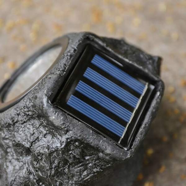 Stone Solar Lamp LED Solar Resin Lanterne Plen Light Rock Spotlight Vanntett Simulering Simulering Stone Lamp for Outdo