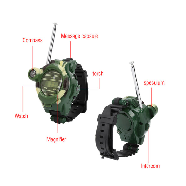 Walkie talkie leksaksmodell utomhusspel Camouflage Military Wireless Watch