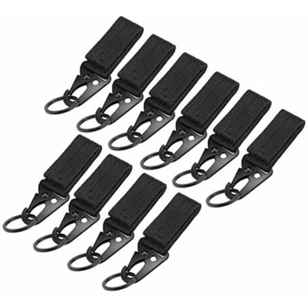 10 pakkauksen taktinen karabiini, reppu avaimenperällä, nylon retkeilyyn, retkeilyyn ja ulkoiluun.