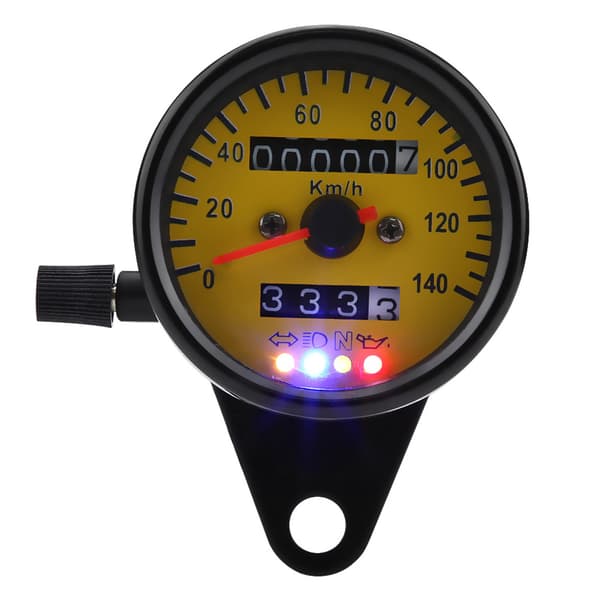 60 mm motorcykel speedometer kilometertæller med indikator sort