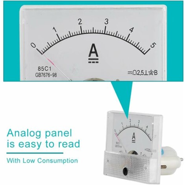 DC 85C1 Analog strømspenning amperemeter og voltmeter, analog strøm voltmeter og amperemeter (5A amperemeter) Fonepro