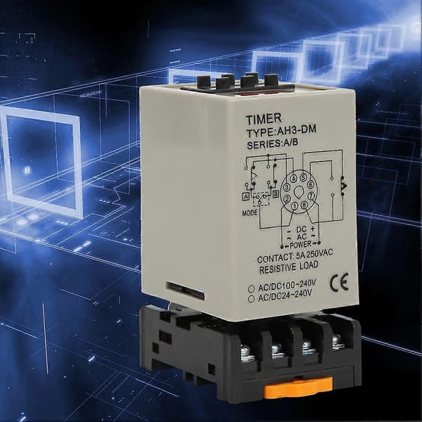 Fördröjningsrelä Digital Display A/B Dubbelläge med Bas Hög Noggrannhet AC220V AH3-DM