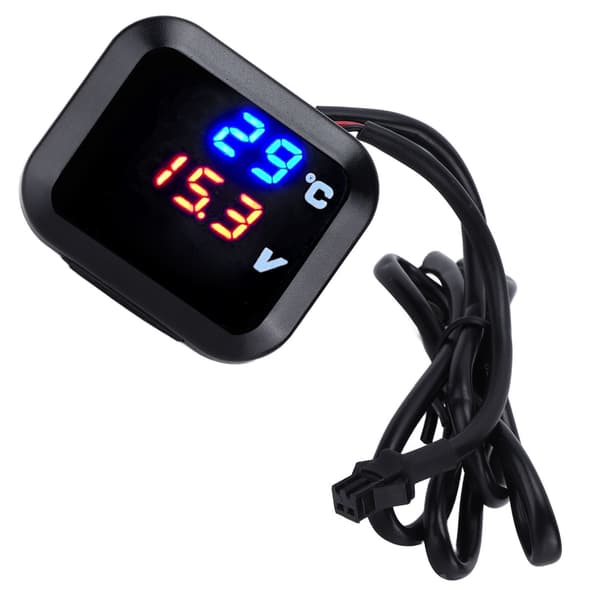 Universal DC12V 3 i 1 Temperatur Voltmeter med USB-lading Vanntett Erstatning for Kawasaki