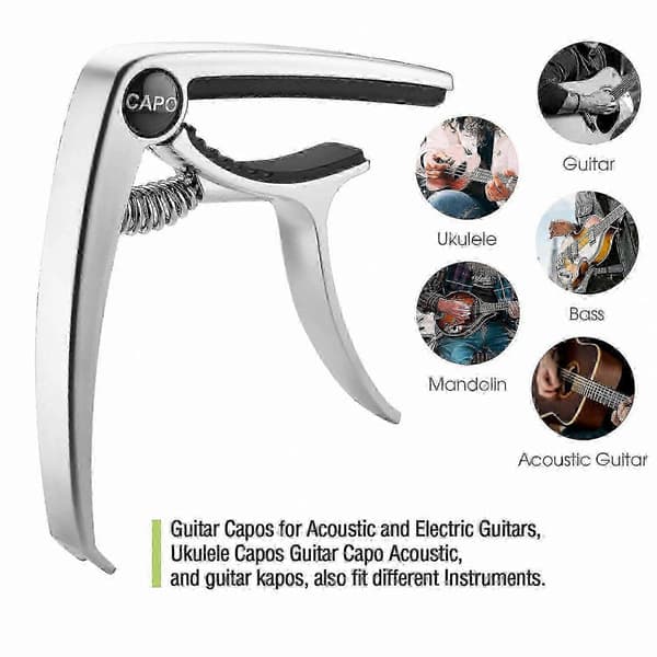 6-strängad gitarr-capo för akustiska och elektriska gitarrer, justerbar capo för enkel spelning A7