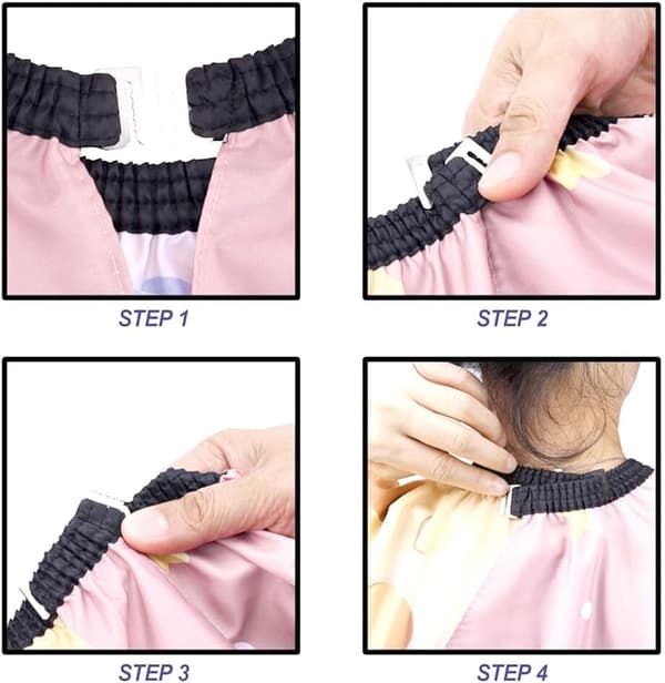 Barneklippekappe, justerbar halslinning, egnet for hårklipping, regnbuehestmønster, unisex.