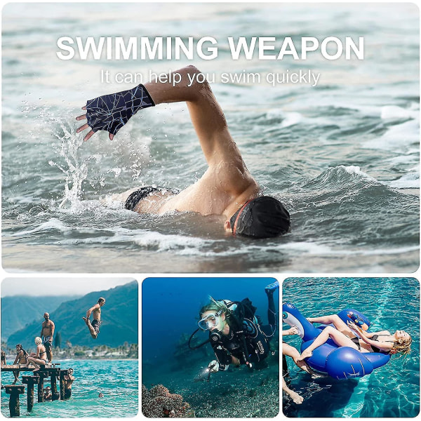 Nylon svømmehansker Aquatic Swimming Webbed hansker Vann Training Hand Webbed Gift