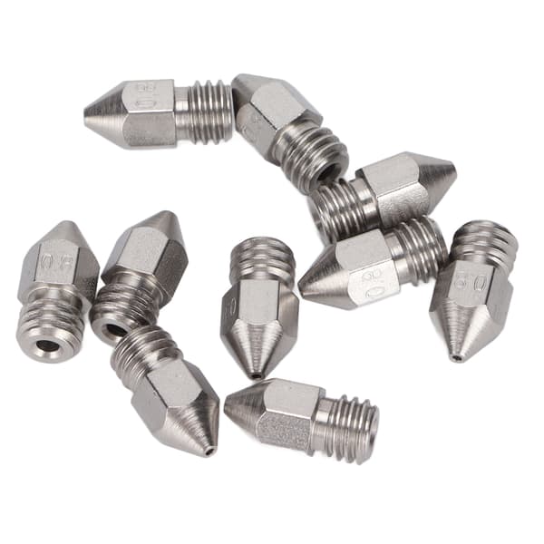 10 stk 3D-printer dyser MK8 Rustfrit stål 1,75 mm Ekstruder Print Hoveddele Tilbehør 0,8 mm