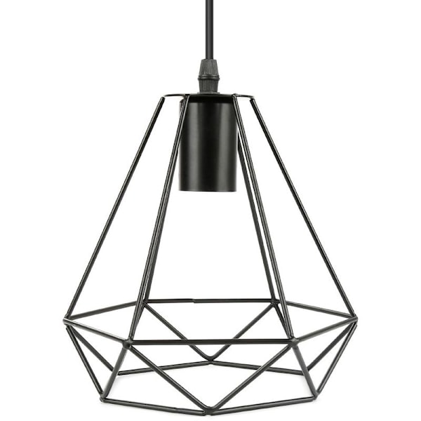 Ljuskrona Pendellampa Diamond Shape Bar 3 Lampor Svart Shade Lights 20,5*25cm E27 för vardagsrum Kök，Inomhusljus