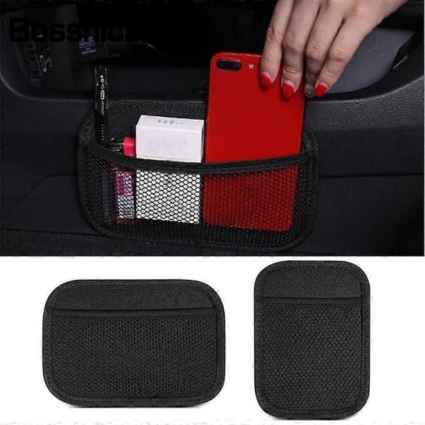 Bossnice 1 stk. universal bilopbevaringsnetlomme bilsædearrangør netpose lastbil SUV auto interiørtilbehør telefonholder 20x14cm