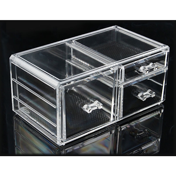24x13,7x11cm opbevaringsboksskuffe smykker makeup gennemsigtig opbevaringsboks,