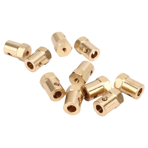 Hexaxelkoppling 6mm Mässing Flexibel Kopplingsfog för RC-Motor Bil Däckaxel 10st