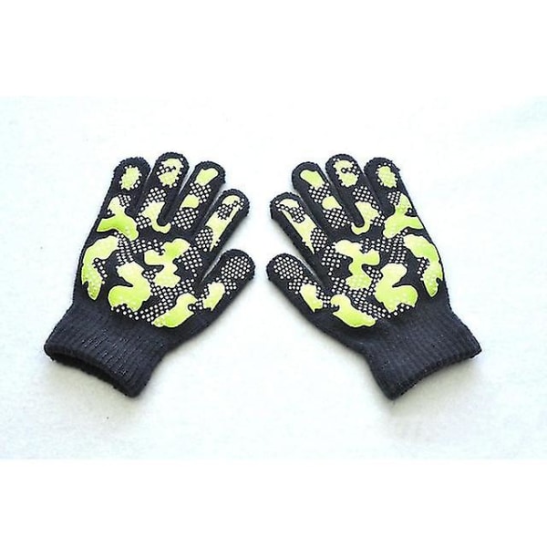 Warmom Barn Vinter Varma Stickade Handskar Barn Handskar Pojke Flicka Utomhussport Halkfri kamouflage Pvc Offset Handskar För 5-11 år