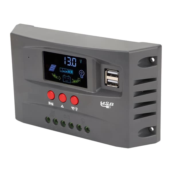 MPPT Solcelleladeregulator 12V 24V Auto LCD-skjerm 40A 2 DC USB-porter