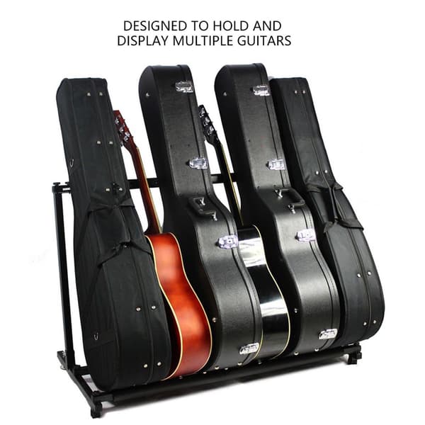 Metall Gitarr Displayställ Rack Organizer Hållare Instrument Tillbehör 5 Platser