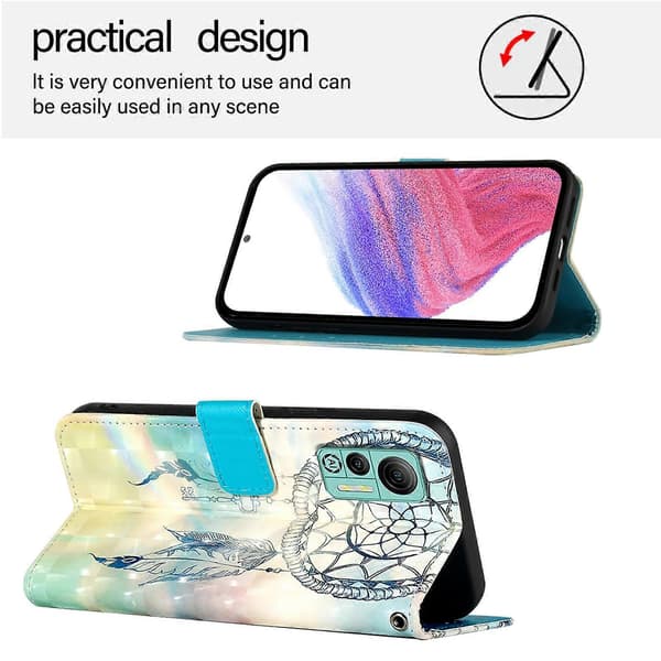 3D-maleri Horisontal Flip Skinntelefonveske til Ulefone Note 14 Dream Wind Chimes